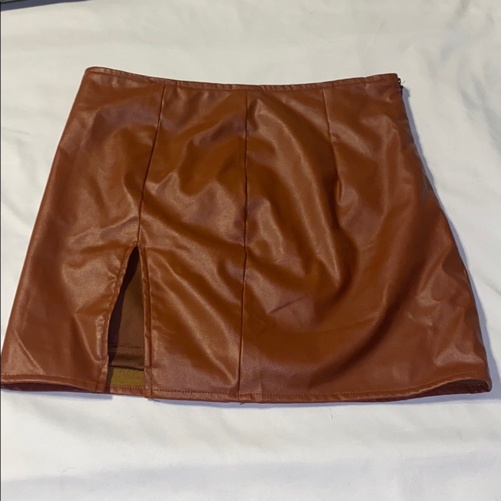 Mini leather skirt